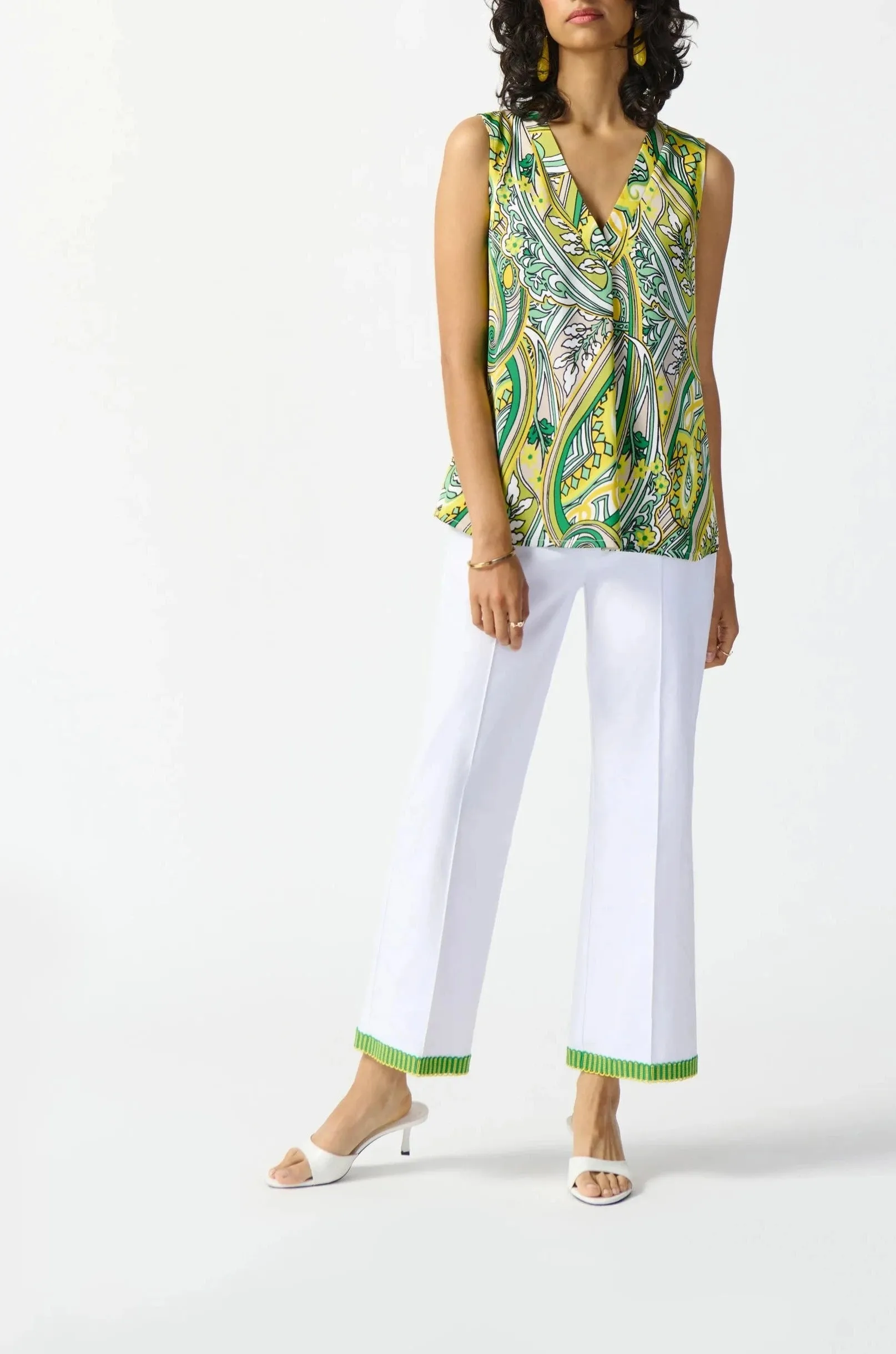 Satin Paisley Sleeveless Top