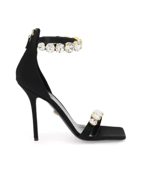 Satin Sandals With Crystals