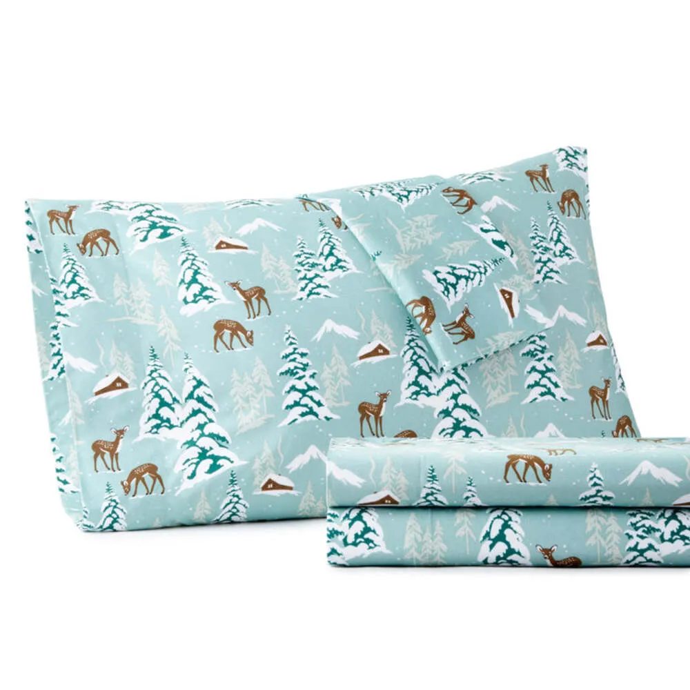 Shavel Micro Flannel Printed Deep-Pocket Sheet Set - Cal King