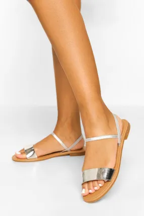 Shiny Pu Strap Sandals