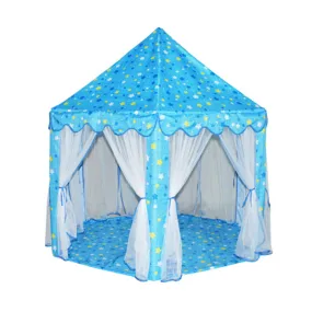 Six Large Angle Princess Castle Tulle Children Toy Play House Large Game Room Tent Puzzle Outdoor Tent Toy Pink Blue