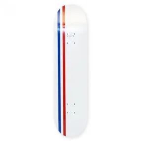 Skateboard Cafe Stripe Deck White / Royal / Red  Comes with a sheet of Free grip tape.