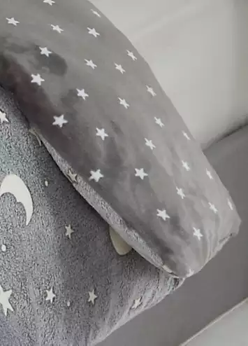 Sleepdown Glow In The Dark Moon & Stars Fleece Duvet Cover Set | Kaleidoscope