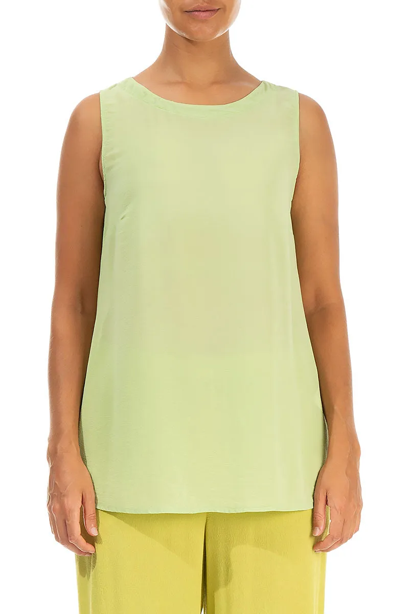 Sleeveless Green Sorbet Silk Top