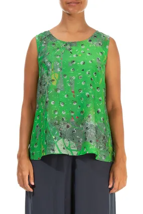 Sleeveless Meadow Silk Bamboo Top