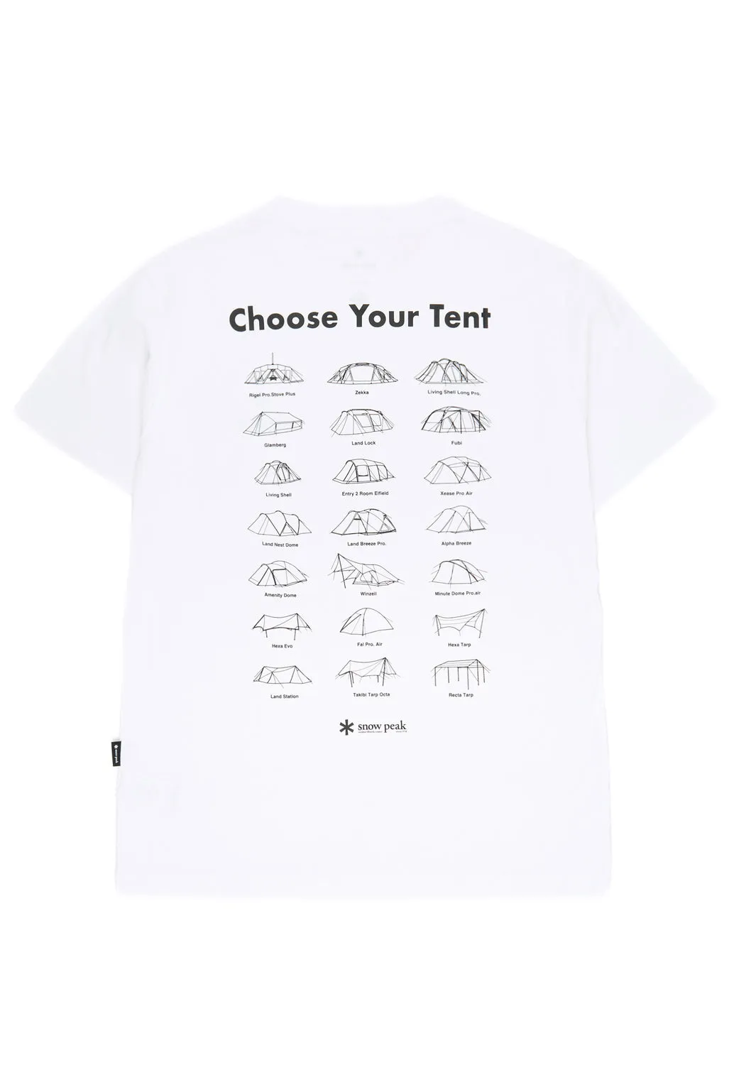 Snow Peak Choose Your Tent T-Shirt - White