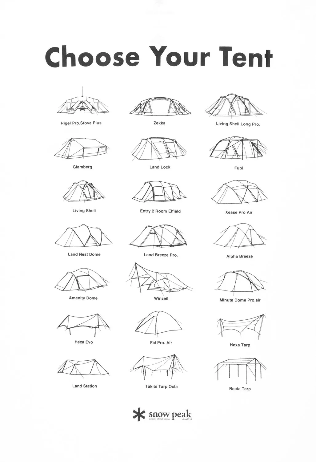 Snow Peak Choose Your Tent T-Shirt - White