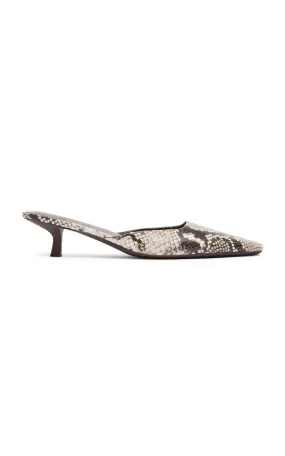 St. Agni Mira Snake-Effect Embossed Leather Mules