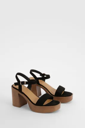 Stacked Block Heeled Sandals