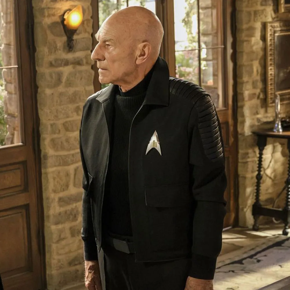 Star Trek Picard Season 2 Patrick Stewart Black Padded Jacket