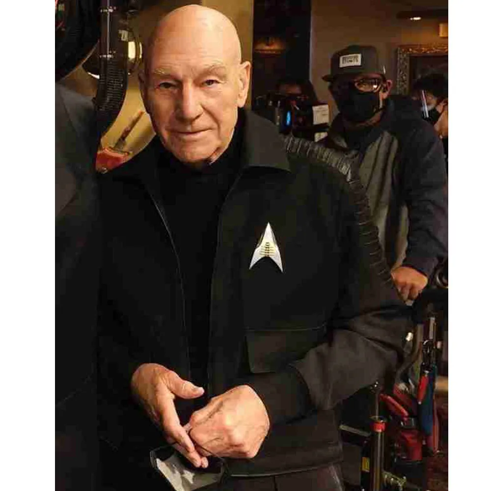 Star Trek Picard Season 2 Patrick Stewart Black Padded Jacket