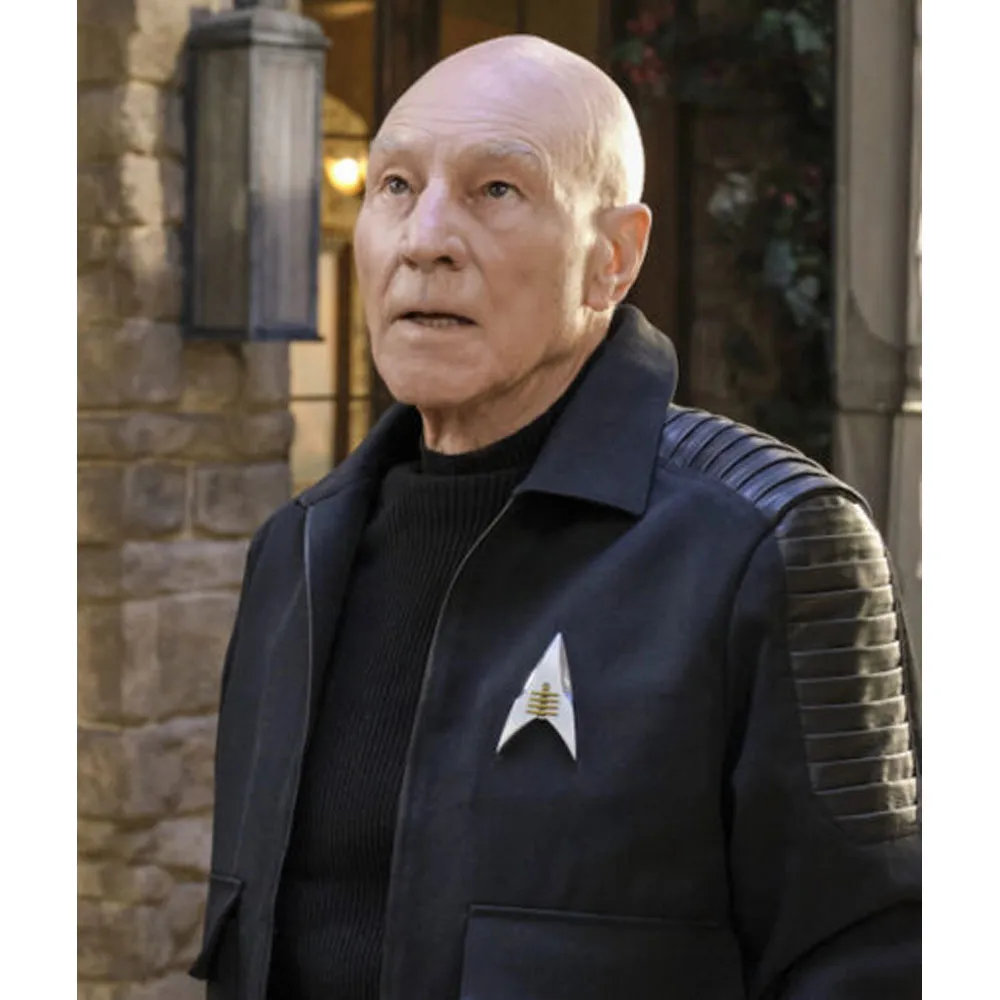 Star Trek Picard Season 2 Patrick Stewart Black Padded Jacket