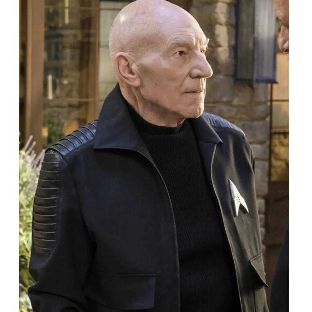 Star Trek Picard Season 2 Patrick Stewart Black Padded Jacket