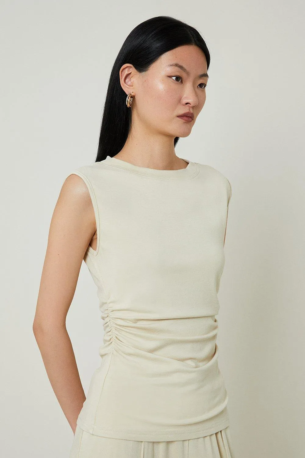 Super Soft Touch Jersey Sleeveless Top | Karen Millen