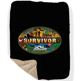 Survivor Mashup Logo Sherpa Blanket