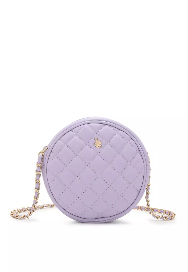 Swiss Polo Women's Casual Chain Sling Bag / Crossbody Bag - Purple