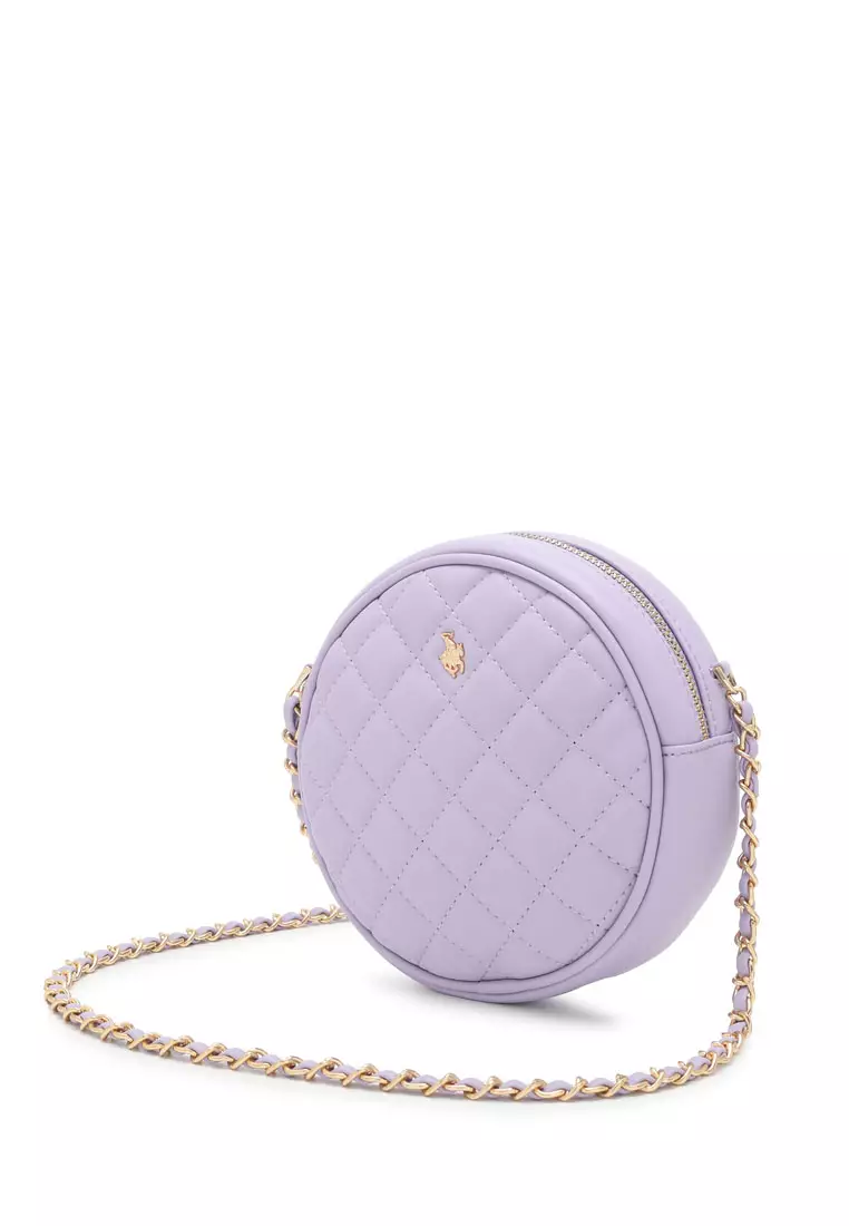 Swiss Polo Women's Casual Chain Sling Bag / Crossbody Bag - Purple