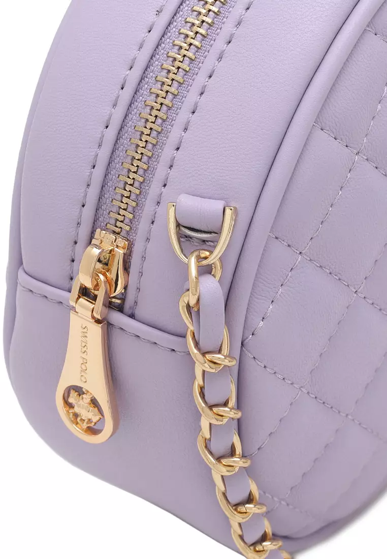 Swiss Polo Women's Casual Chain Sling Bag / Crossbody Bag - Purple