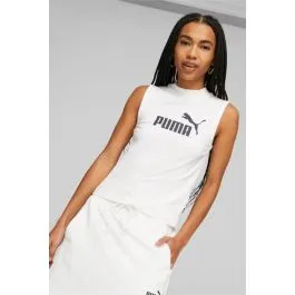 Tank top con logo aderente Essentials da donna Bianco