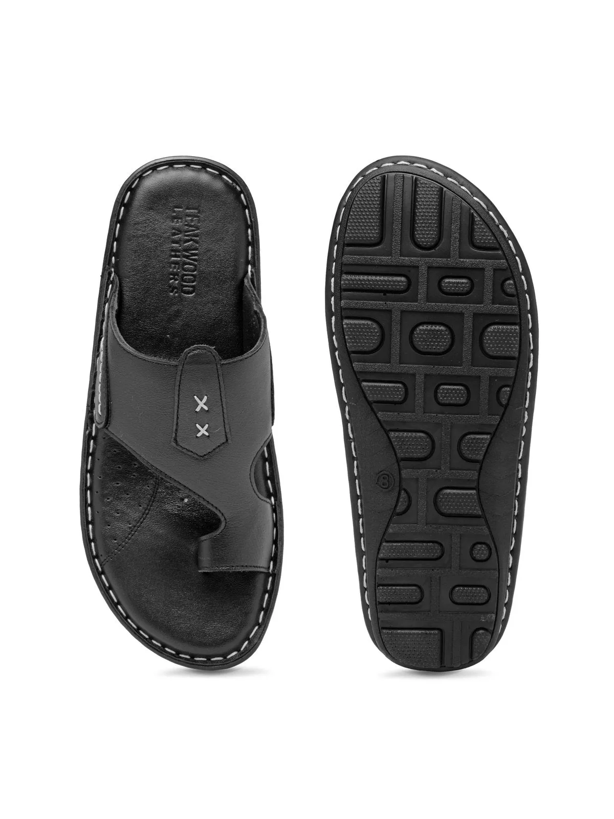 Teakwood Black Daily Wear Sandals