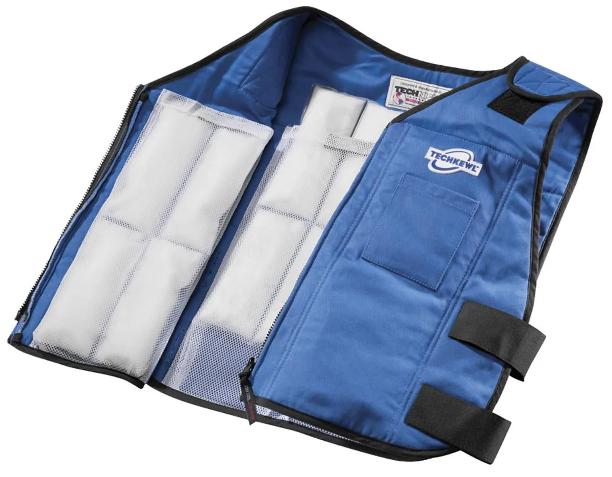 Techniche TechKewl 6626 Phase Change Cooling Vest with Inserts and Cooler - Blue