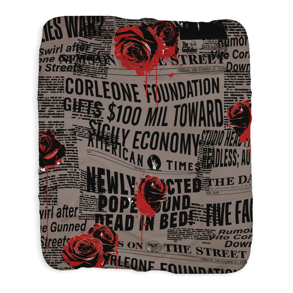 The Godfather Newspaper Sherpa Blanket