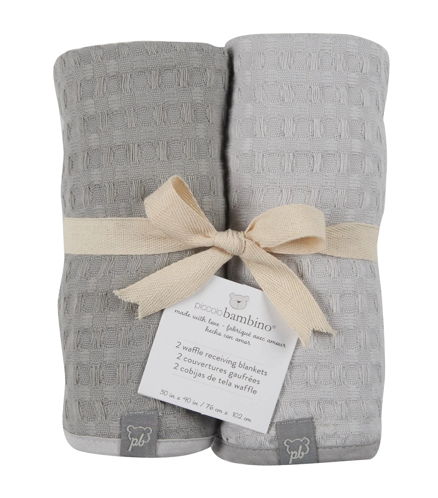 Two-Pack Waffle Receiving Blanket - Gray