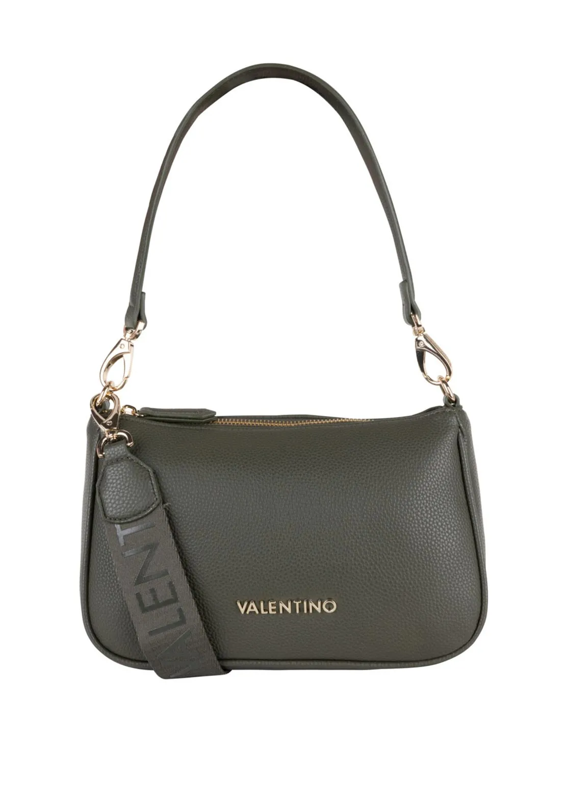 Valentino Never Pebbled Shoulder Bag, Green