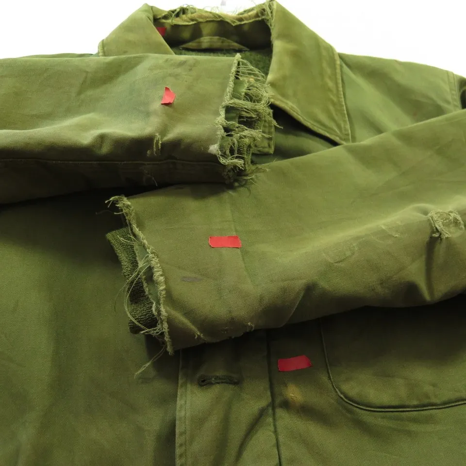 Vintage 60s Alpha A-2 Field Jacket Mens M Cotton Military Issued No Reproduction