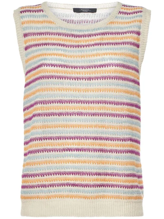 Weekend Max Mara   Caldaia linen knit sleeveless top 