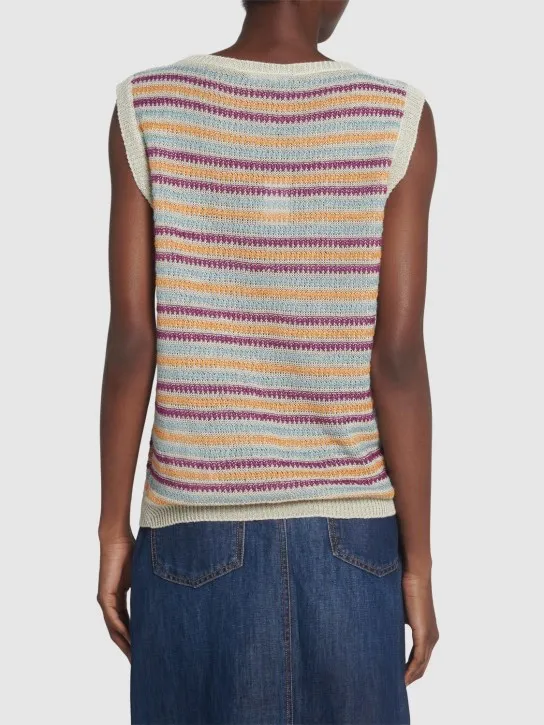 Weekend Max Mara   Caldaia linen knit sleeveless top 