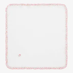 White & Pink Pima Cotton Ruffle Blanket (78cm)