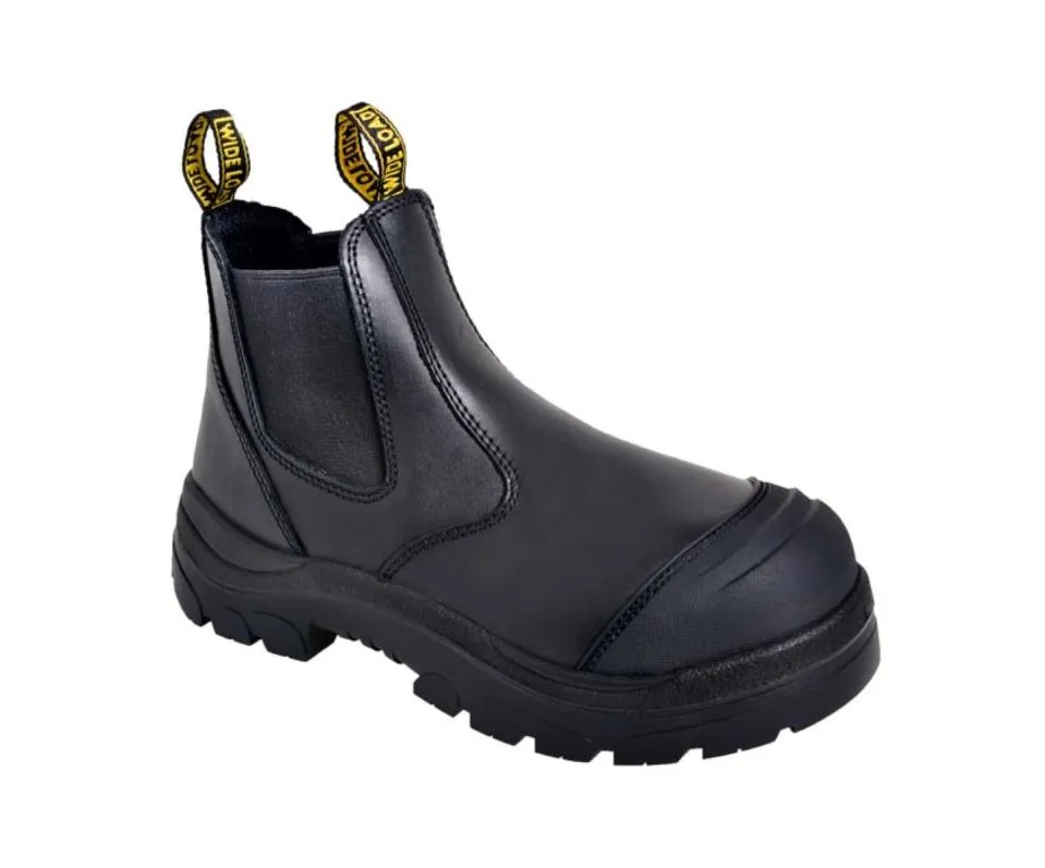 Wide Load 490BPO Steel Safety Toe Pull-On Water-resistant Work Boot - Black - 6E Only