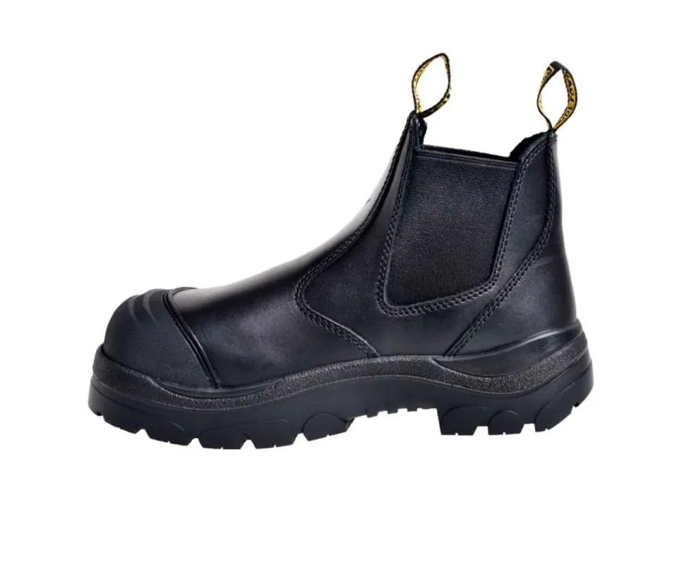 Wide Load 490BPO Steel Safety Toe Pull-On Water-resistant Work Boot - Black - 6E Only