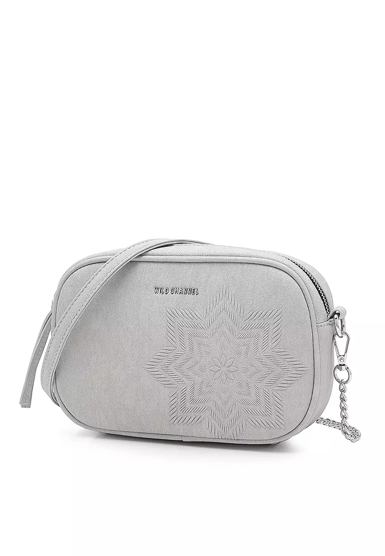 Wild Channel Women's Shoulder Sling Bag / Crossbody Bag - Grey