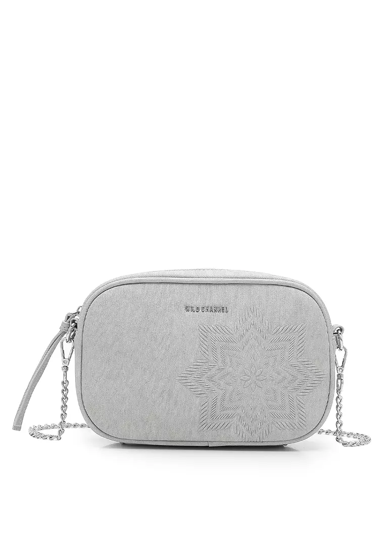 Wild Channel Women's Shoulder Sling Bag / Crossbody Bag - Grey