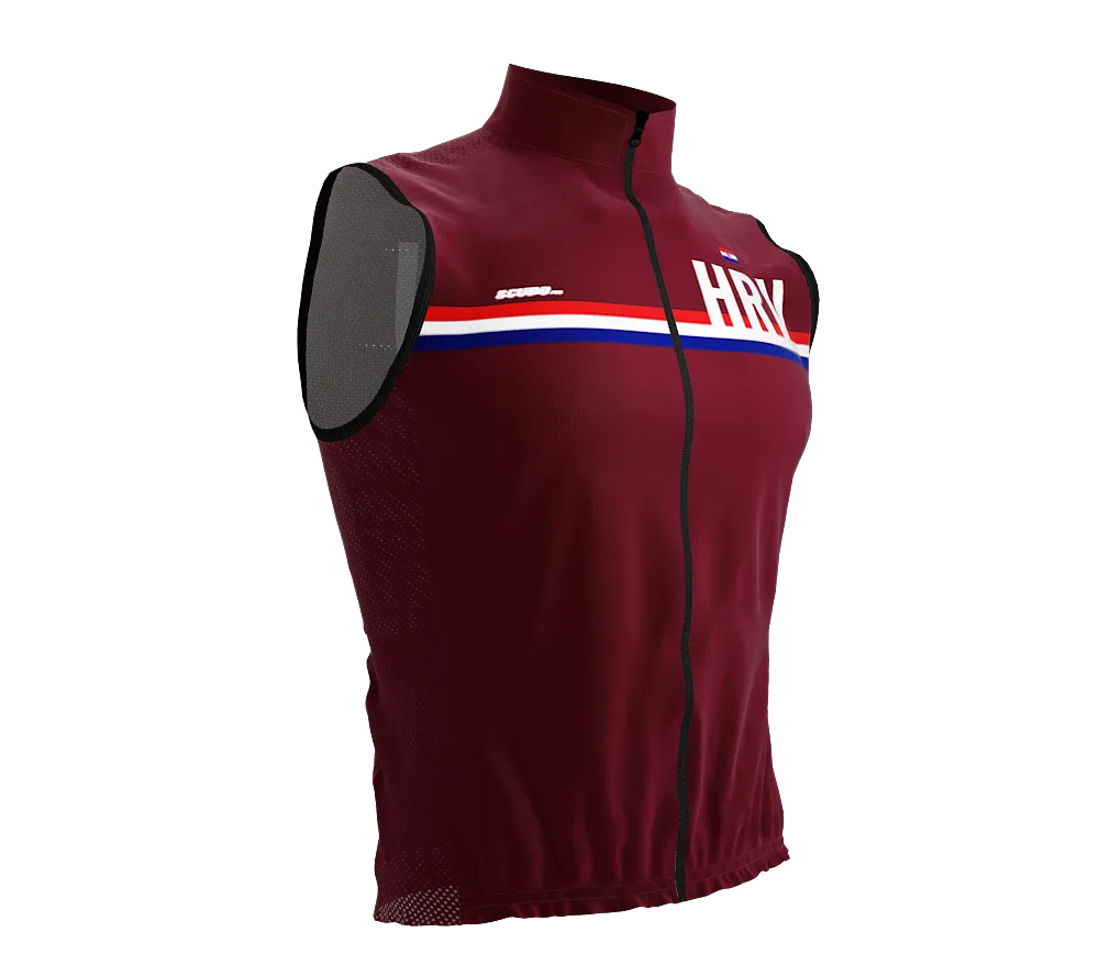 Wind Breaker Cycling Running Sports Vest Croatia Country Code for Men And Women