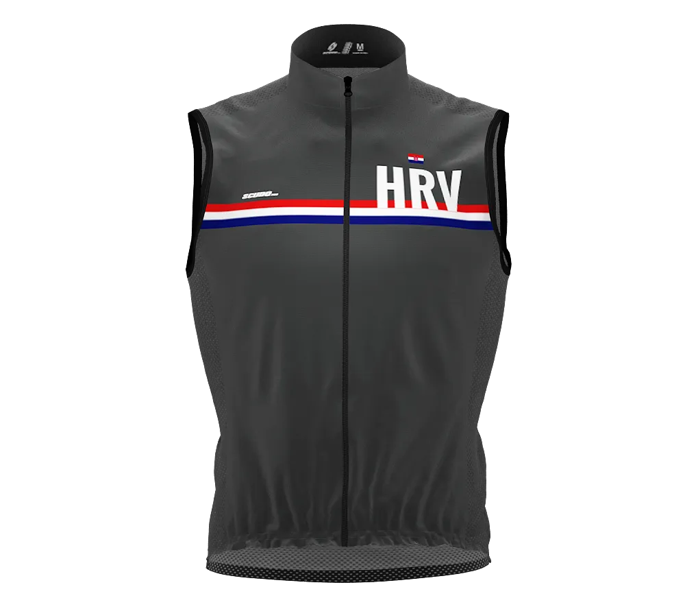 Wind Breaker Cycling Running Sports Vest Croatia Country Code for Men And Women