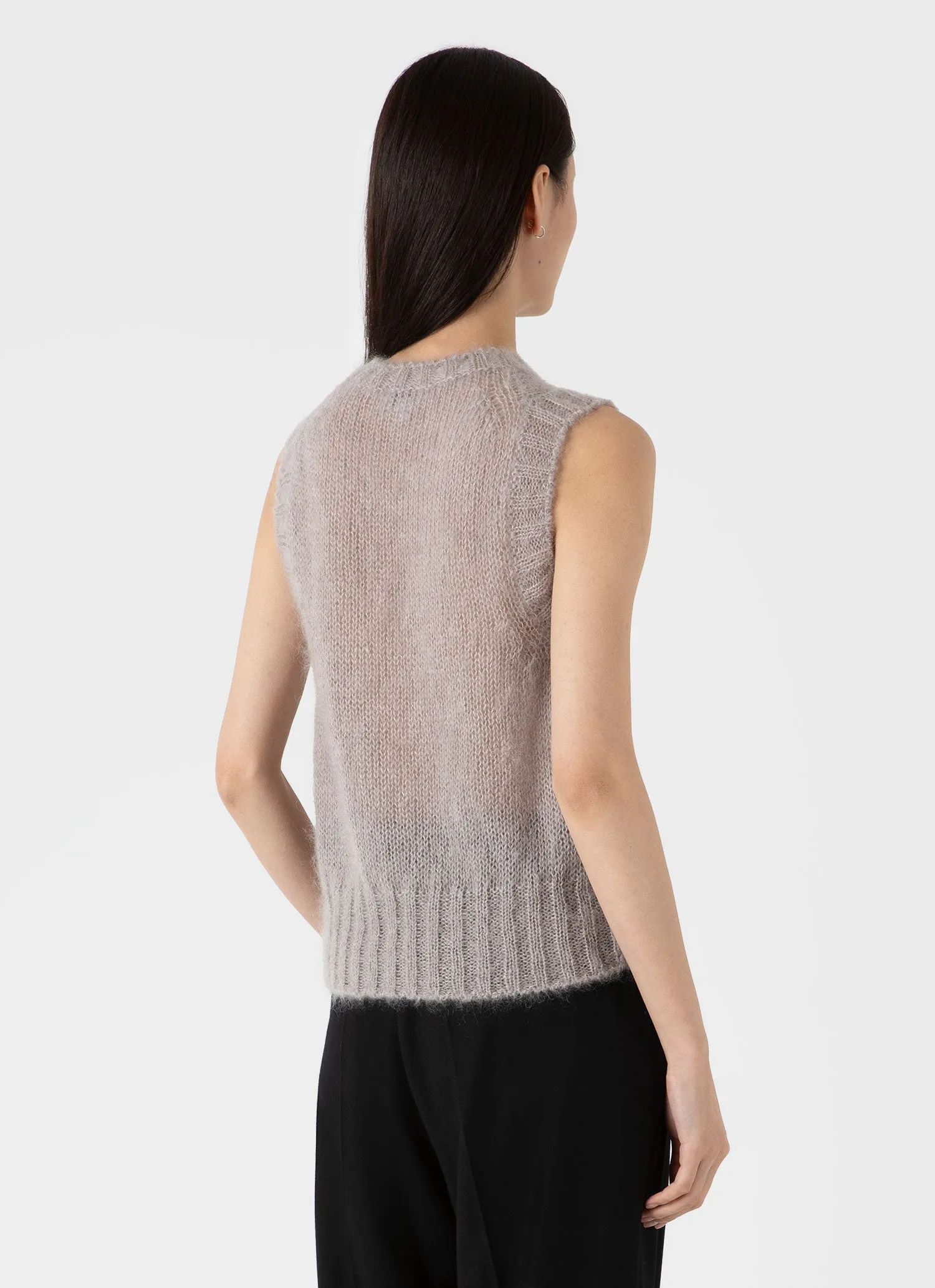 Women's Mohair Silk Vest in Sandstone