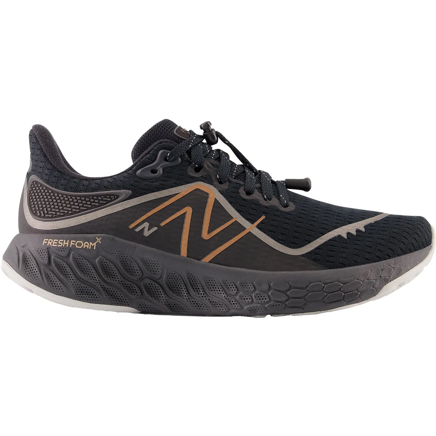 Women's New Balance Fresh Foam X W1080V12 Black/Copper Metallic Mesh