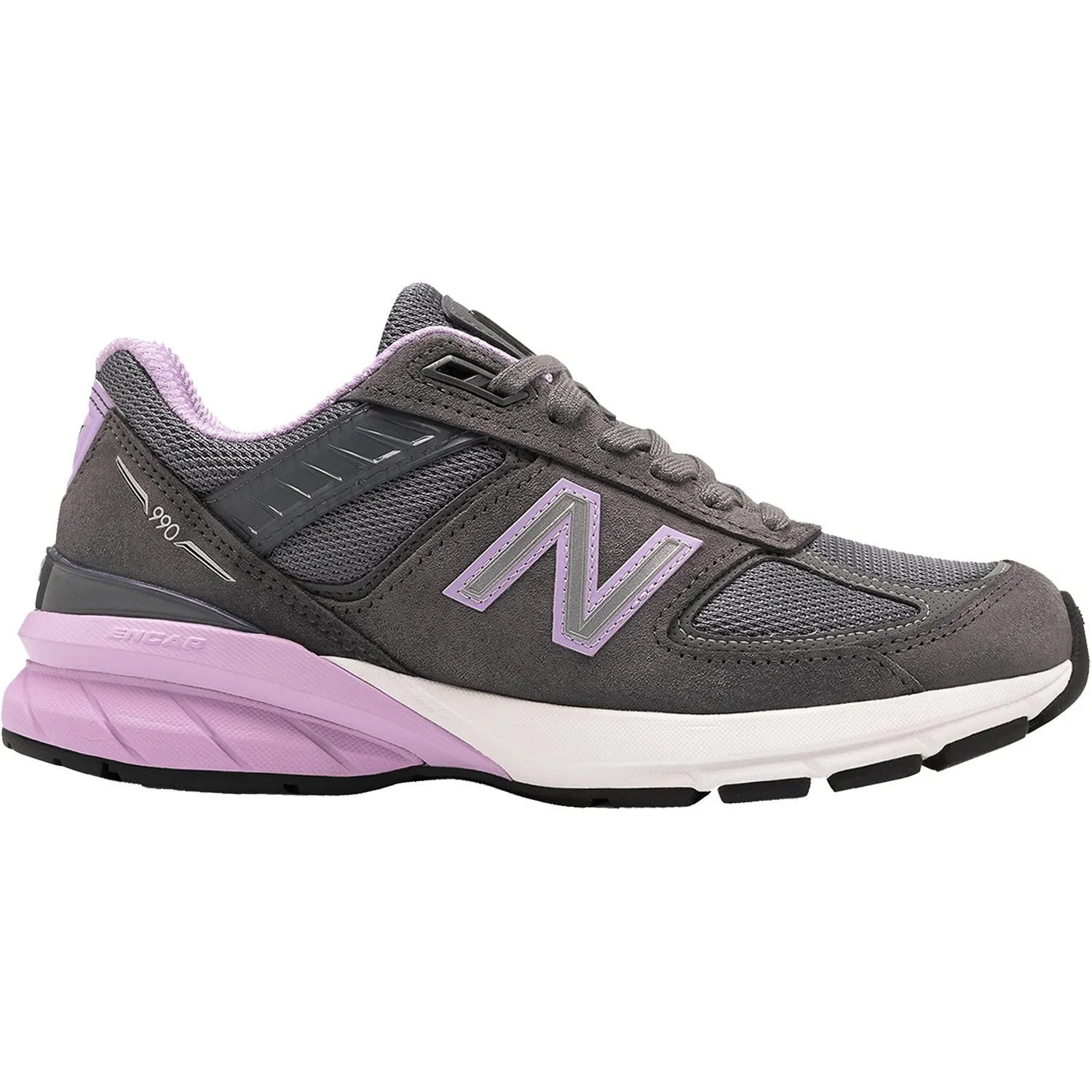 Women's New Balance W990DV5 Lead/Dark Violet Glo Suede/Mesh