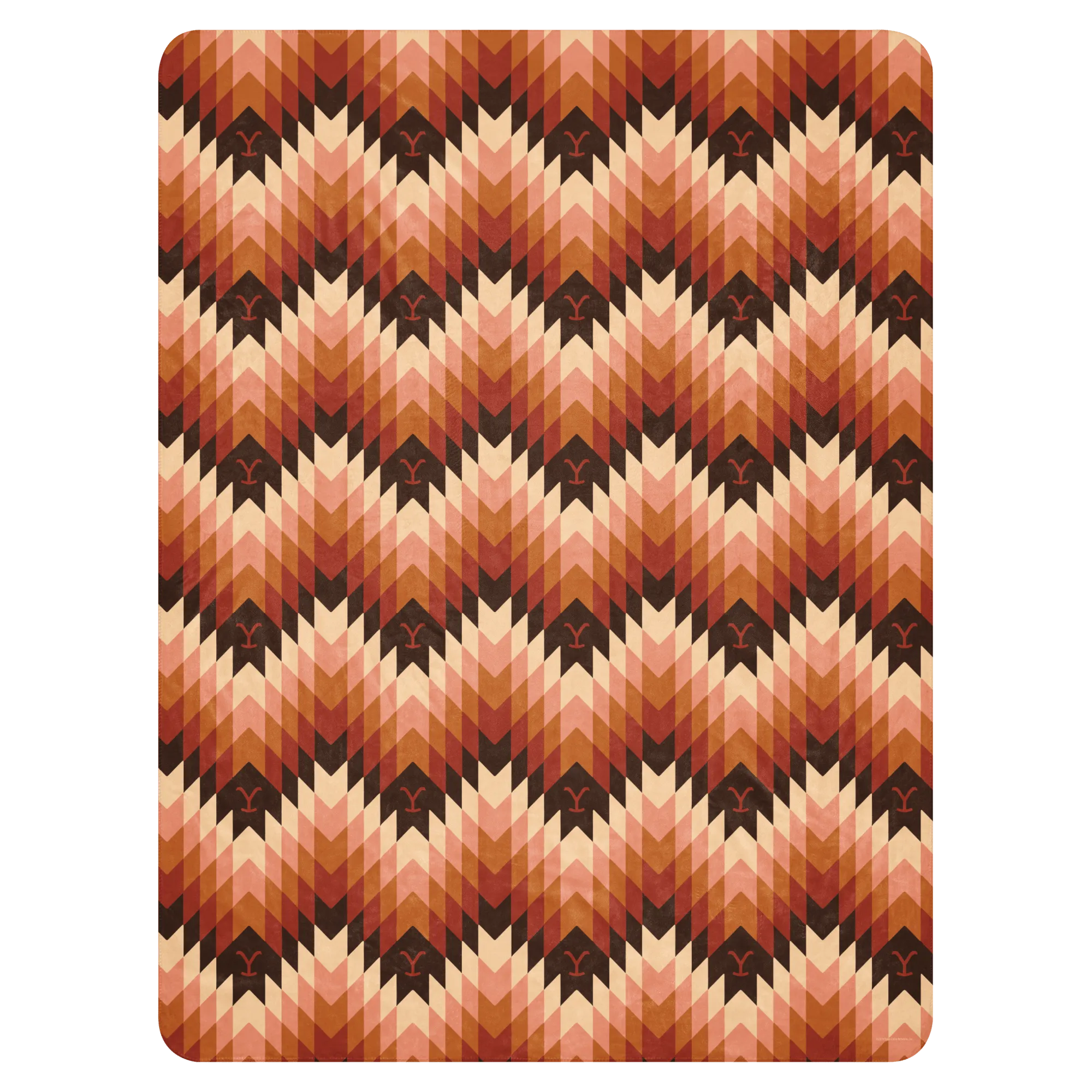 Yellowstone Chevron Pattern Sherpa Blanket