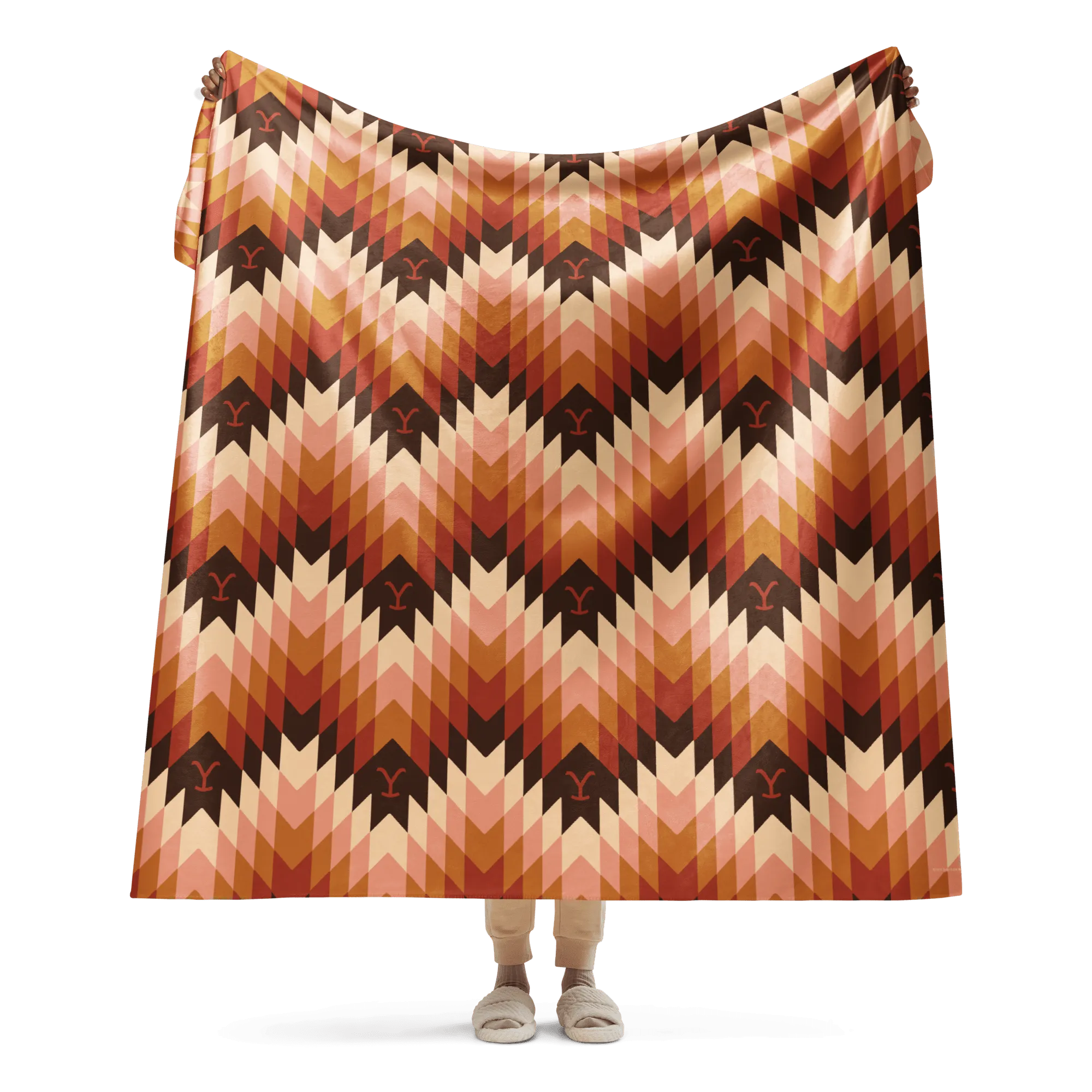 Yellowstone Chevron Pattern Sherpa Blanket