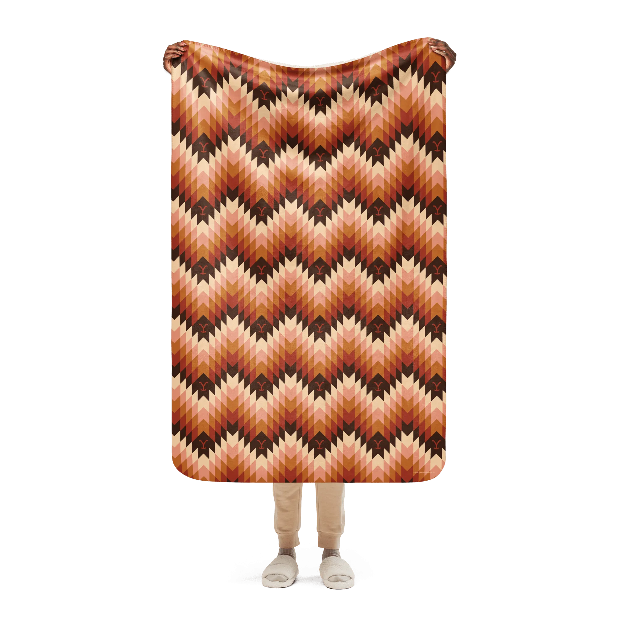 Yellowstone Chevron Pattern Sherpa Blanket