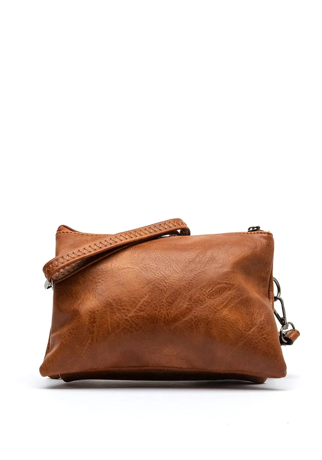 Zen Collection Zipped Shoulder Bag, Tan