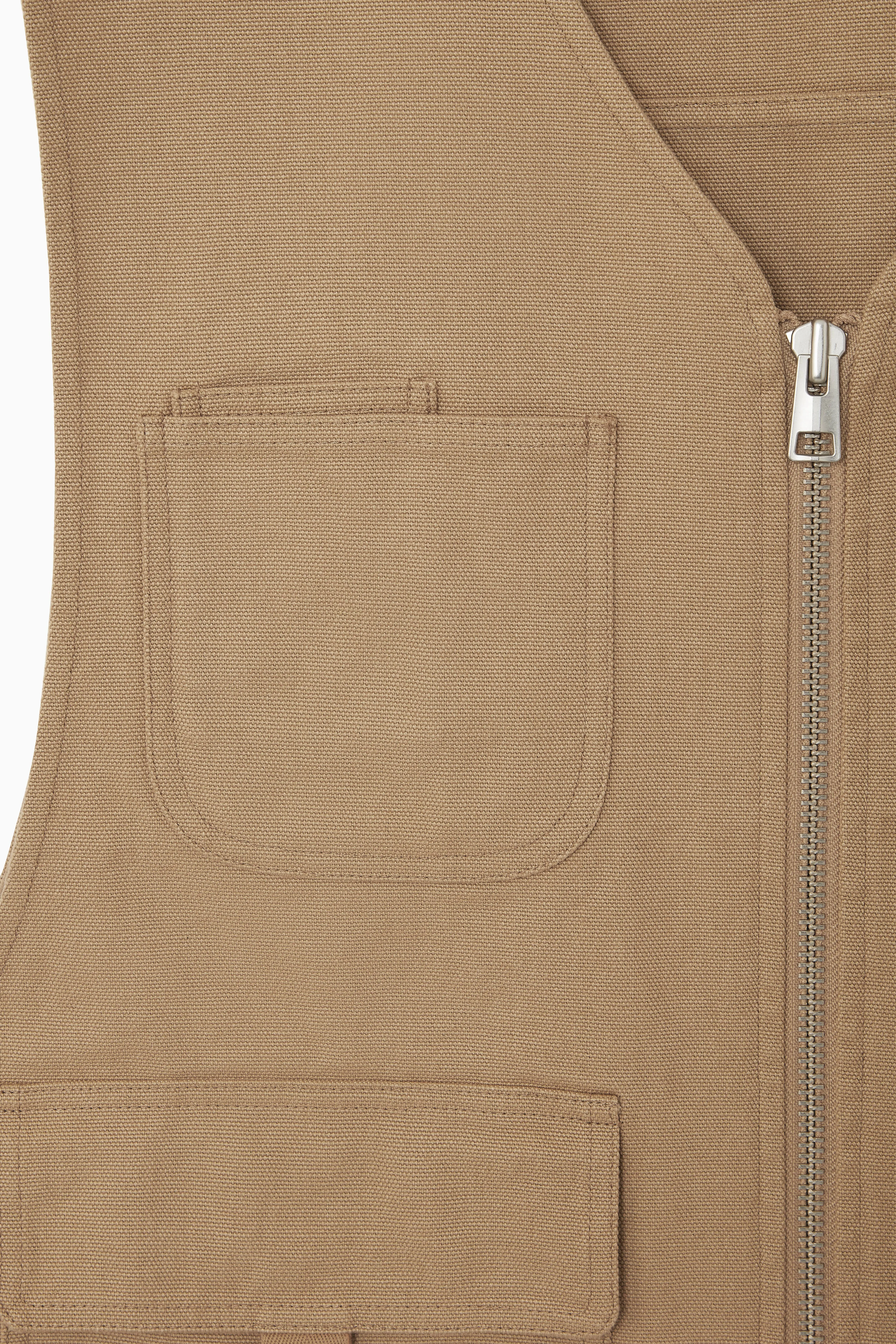 ZIPPED HYBRID UTILITY VEST - V-neck - Sleeveless - DARK BEIGE - Men | H&M GB